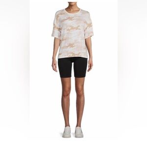 Camo Print T-Shirt and Black Shorts Set